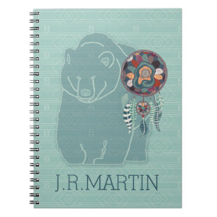 Spirit Bear with Dream Catcher Custom Notebook