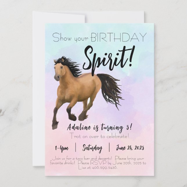 Spirit birthday Flat Invitation 5 x 7 (Front)