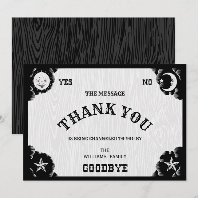 Spirit Board Halloween Thank You Card (Front/Back)