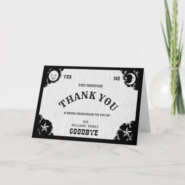 Spirit Board Halloween Thank You Greeting Card (Front)