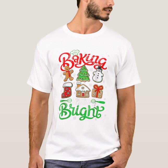 Spirit Bright Doughnut Christmas T-Shirt (Front)
