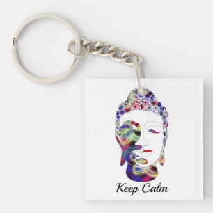Spirit Butterfly Abstract Drawn buddha silhouette Key Ring