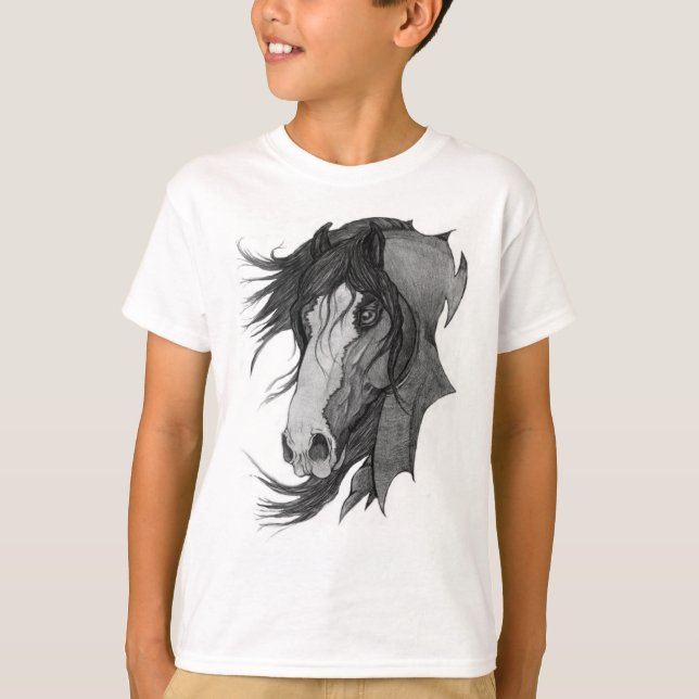 'Spirit' Clydesdale Stallion Horse Art T-Shirt (Front)