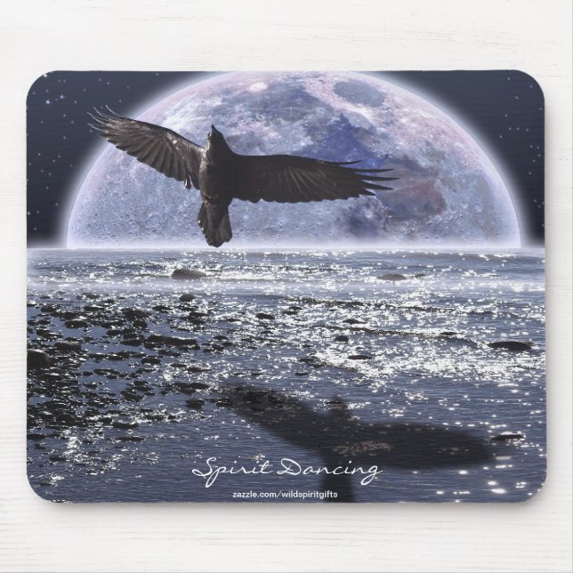 SPIRIT DANCING ~ Raven Fantasy Art Mouse Mat (Front)