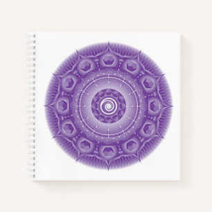 Spirit Dodecahedron Mandala Purple Square Notebook