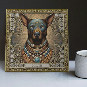 Spirit Dog Guardian   Personalised Tribal Tile