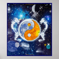 Spirit Dragons Yin-Yang Deep Space Fantasy Art