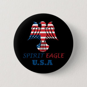 Spirit eagle USA flag 6 Cm Round Badge