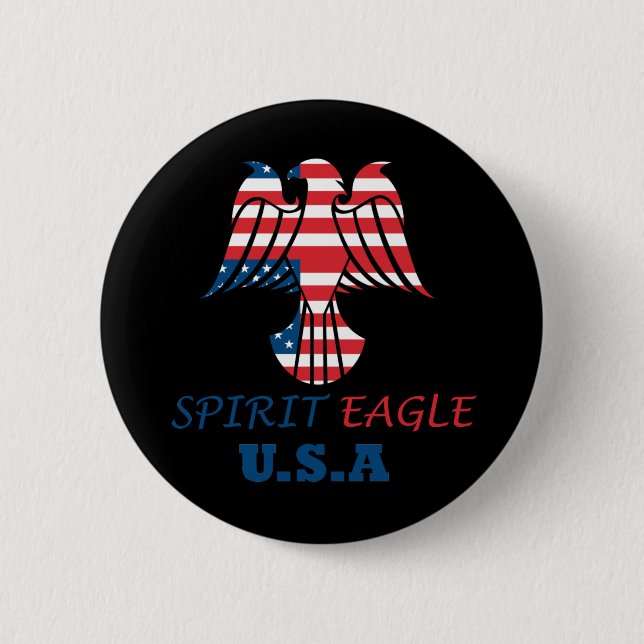 Spirit eagle USA flag 6 Cm Round Badge (Front)