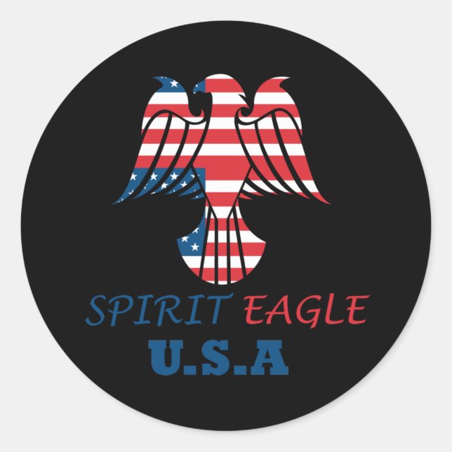 Spirit eagle USA flag Classic Round Sticker (Front)