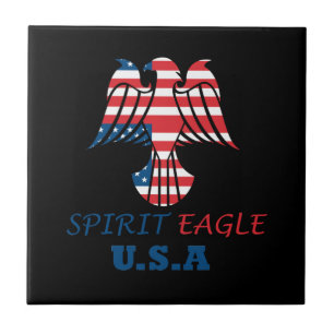 Spirit eagle USA flag Tile