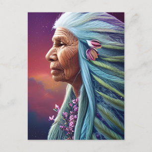 Spirit Elder Native American Fantasy Digital Art Postcard