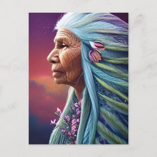 Spirit Elder Native American Fantasy Digital Art   Postcard