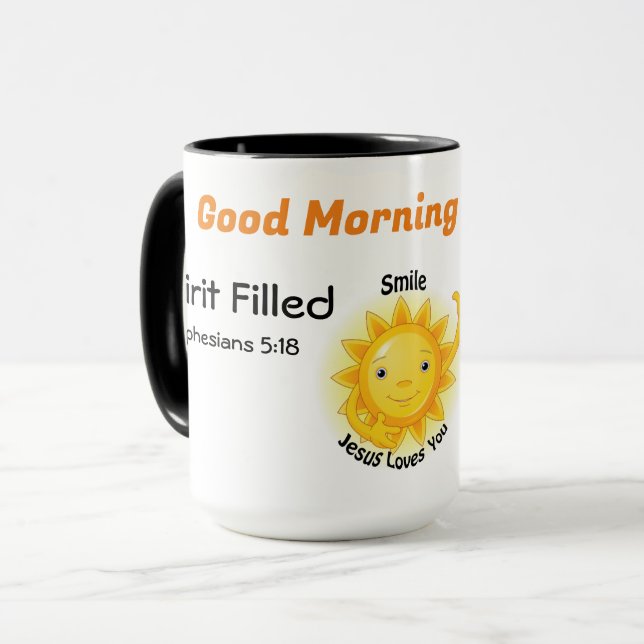Spirit Filled Good Morning Sunrise Mug (Front Left)