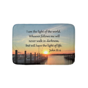 SPIRIT FILLED JOHN 8;12 SCRIPTURE DESIGN BATH MAT