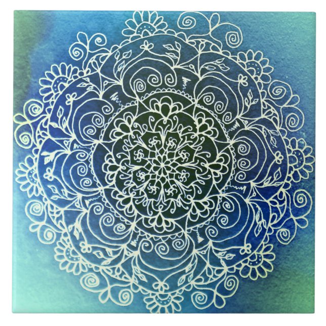 Spirit Garden Mandala Ceramic Photo Tile (Front)