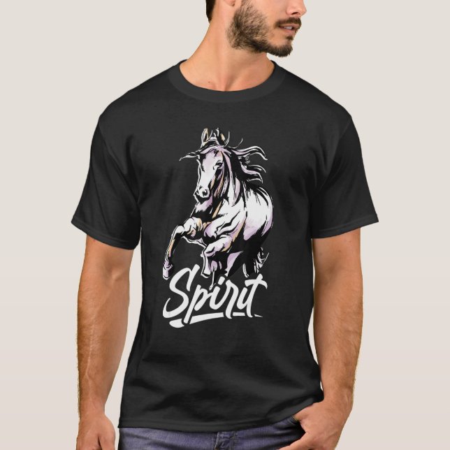 Spirit Graphic Horse Lover Equestrian Rider Horses T-Shirt (Front)