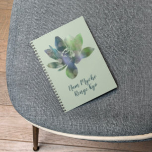 Spirit Green Circle Lotus Flower Nam Myoho Renge Notebook