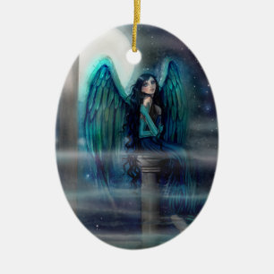 Spirit Guide Angel Fantasy Art by Molly Harrison Ceramic Tree Decoration