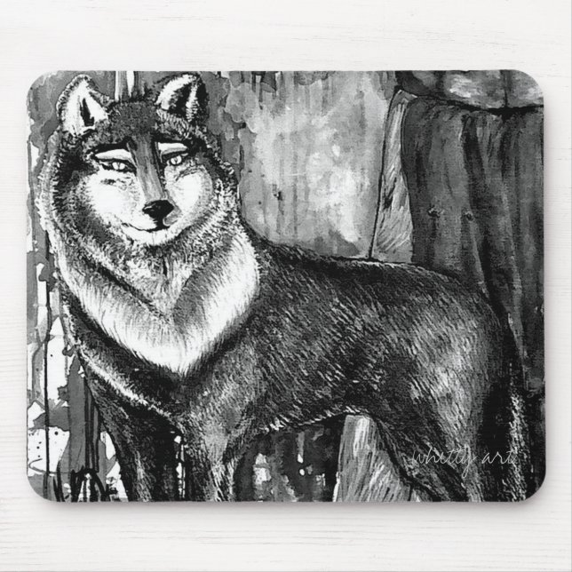 Spirit Guide Wolf Mousepad (Front)