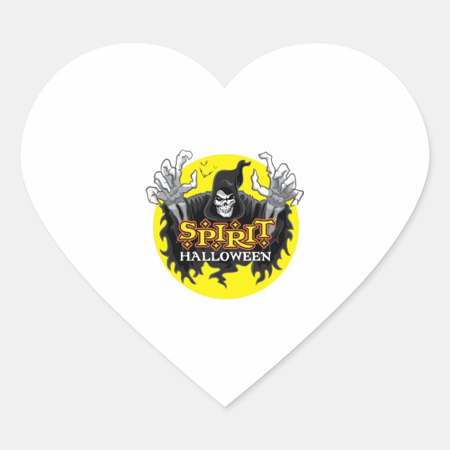 Spirit Halloween Heart Sticker (Front)