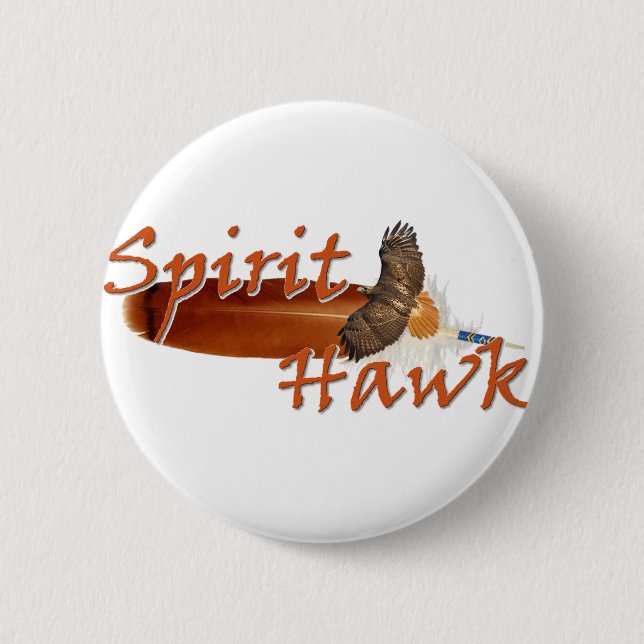 Spirit Hawk 6 Cm Round Badge (Front)