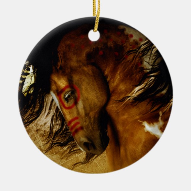 Spirit Horse Ceramic Tree Decoration (Front)
