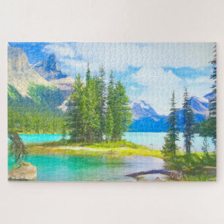 Spirit Island Jasper National Park Canada Jigsaw Puzzle