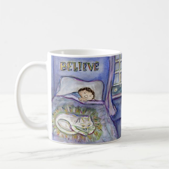 Spirit Kitty Cat Art Coffee Mug (Left)