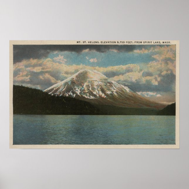 Spirit Lake, WA - View of Mt. St. Helens Poster (Front)