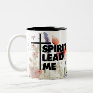Spirit Lead Me Modern Flower  Two-Tone Coffee Mug