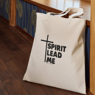 Spirit Lead Me  Typography Christian  Tote Bag
