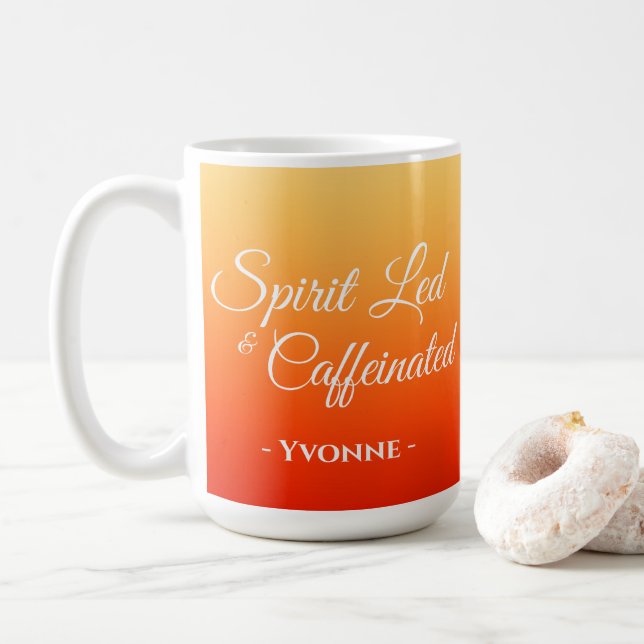 Spirit Led & Caffeinated Personalised Christian Coffee Mug (With Donut)