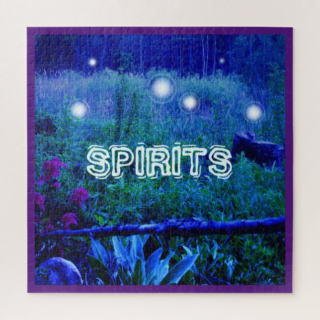 Spirit Lights Orbs Blue Night Marsh Meadow Jigsaw Puzzle (Vertical)