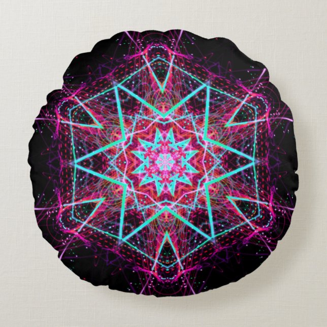Spirit Mandala -1 Round Throw Pillow (Front)