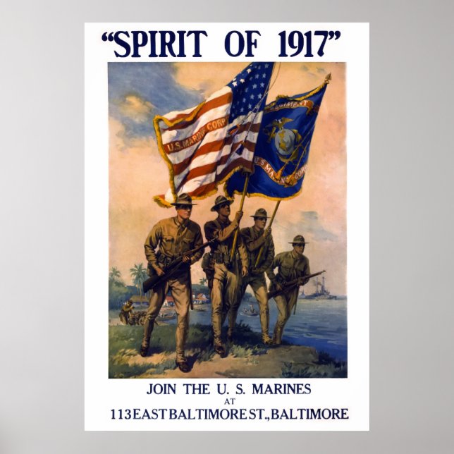 SPIRIT of 1917  U. S. MARINES Poster (Front)