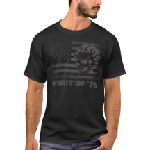 Spirit of 76 American Flag Biker Skull T-Shirt