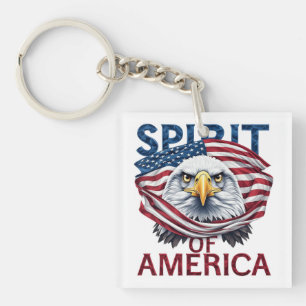 Spirit of America American Flag Patriotic Key Ring