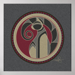 Spirit Of Cat gray background Poster