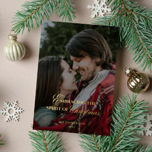Spirit of Christmas Gold Foil Holiday Card