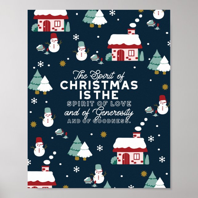 Spirit of Christmas Quote Poster (Front)