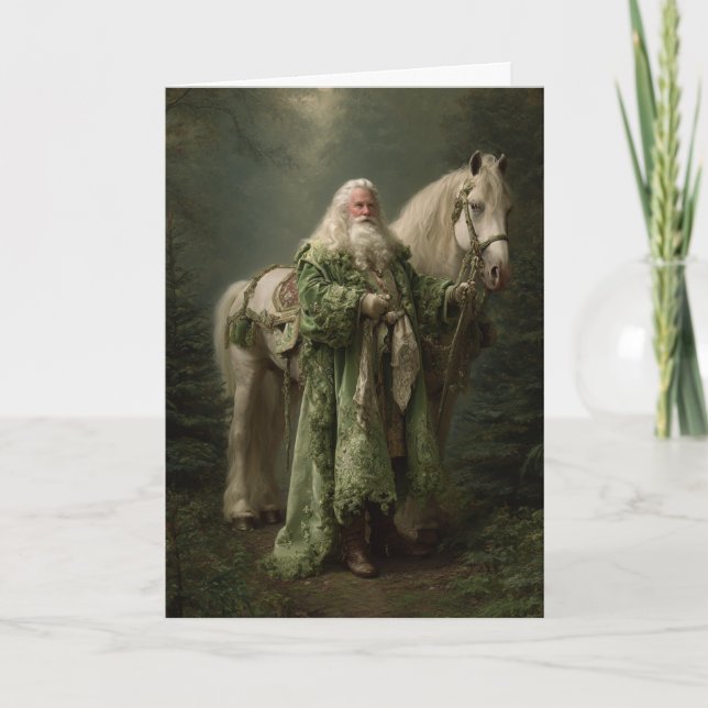 Spirit of Christmas, Santa with Horse Holiday Card (Front)