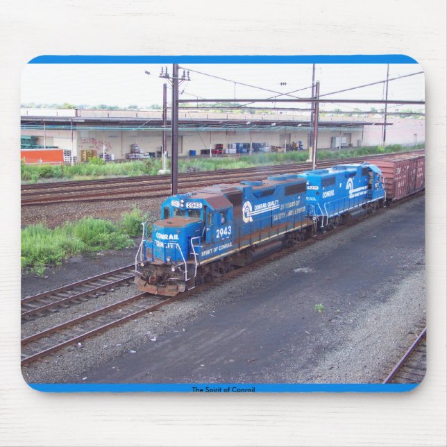 Spirit of Conrail - GP38 - PRR #2943 in Blue Paint Mouse Mat (Front)