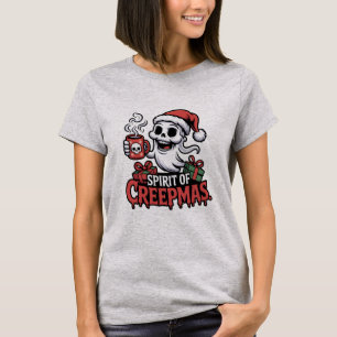 Spirit of Creepmas Gothic Christmas Skull Santa T-Shirt