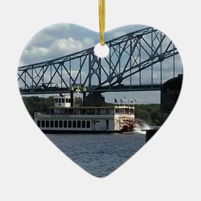 Spirit of Dubuque Steamboat Ceramic Tree Decoration (Front)