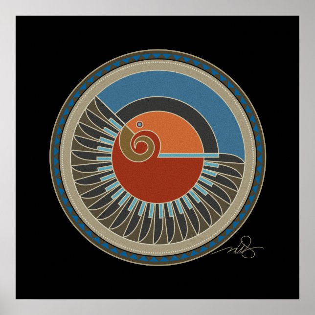 Spirit Of Eagle black background Poster (Front)