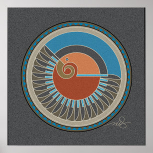 Spirit Of Eagle gray background Poster