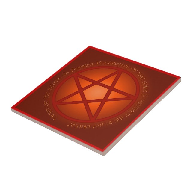 Spirit of Fire Pentacle Altar Tile (Side)
