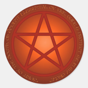 Spirit of Fire Pentacle Classic Round Sticker