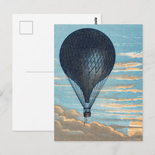 Spirit of Flight: Hot Air Balloon Ride Vintage Art Postcard